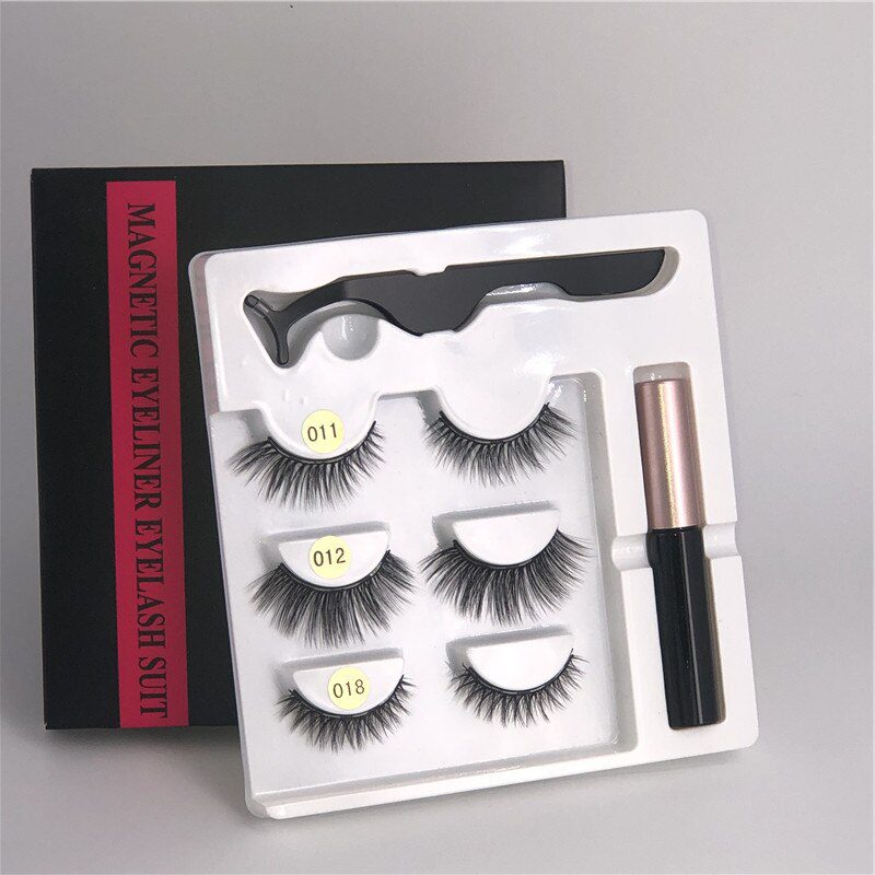 3/5 pairs of magnet eyelash makeup eyelashes magnetic eyelash eyeliner eyelash curler easy to wear thick false eyelashes gift