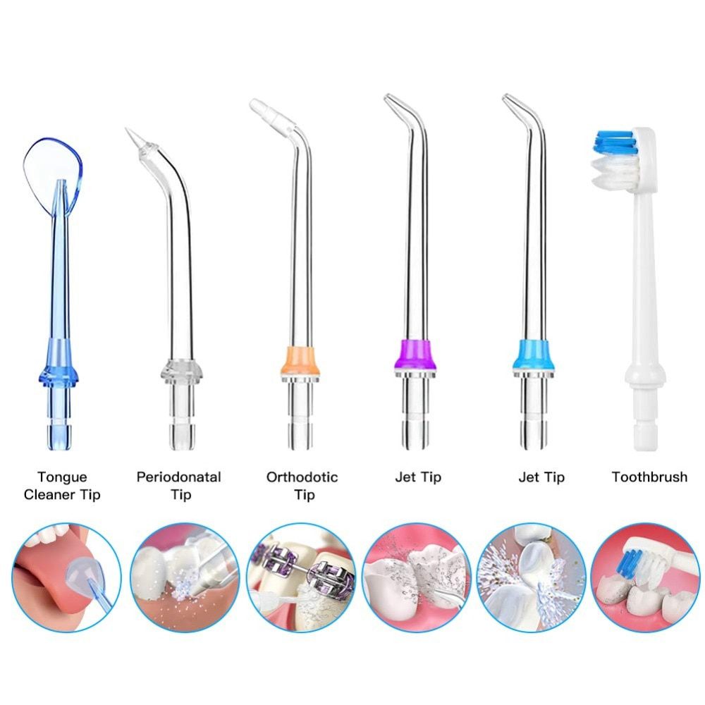 5 Modes Oral Irrigator USB Rechargeable Water Floss Portable Dental Water Flosser Jet 300ml Irrigator Dental Teeth Cleaner+5 Jet