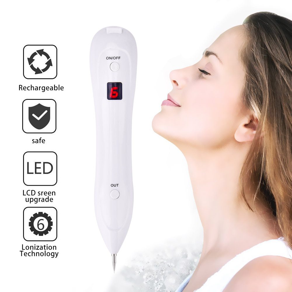 Skin Care Laser Mole Tattoo Freckle Removal Pen LCD Sweep Spot Mole Removing Wart Corns Dark Spot Remover Salon Beauty Machine