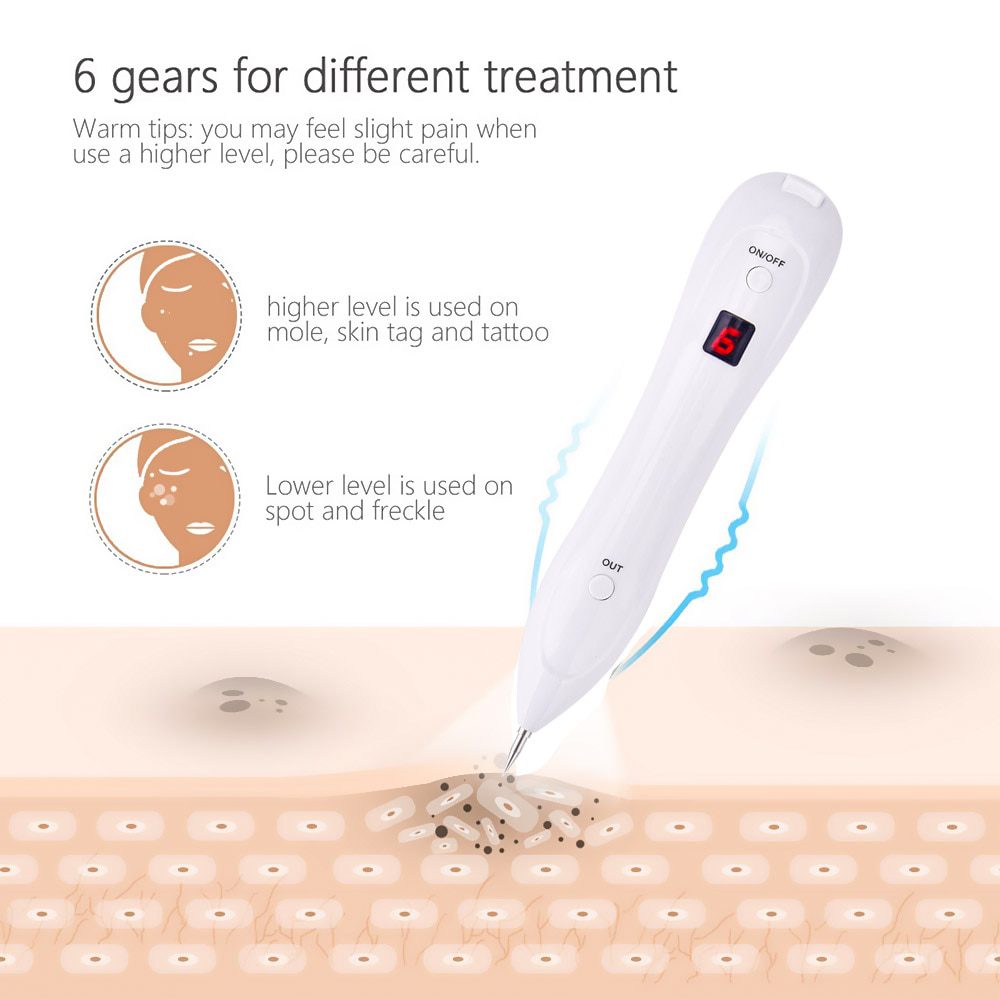 Skin Care Laser Mole Tattoo Freckle Removal Pen LCD Sweep Spot Mole Removing Wart Corns Dark Spot Remover Salon Beauty Machine