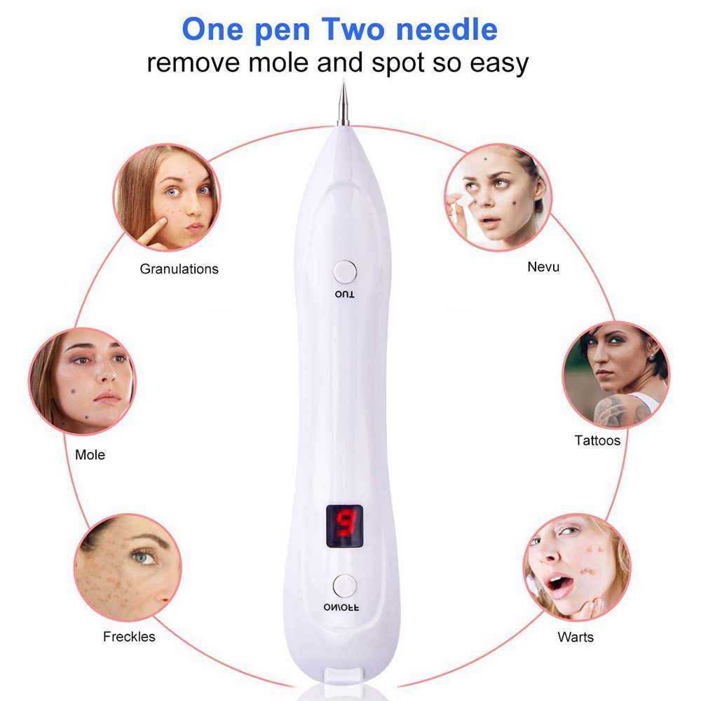 Skin Care Laser Mole Tattoo Freckle Removal Pen LCD Sweep Spot Mole Removing Wart Corns Dark Spot Remover Salon Beauty Machine