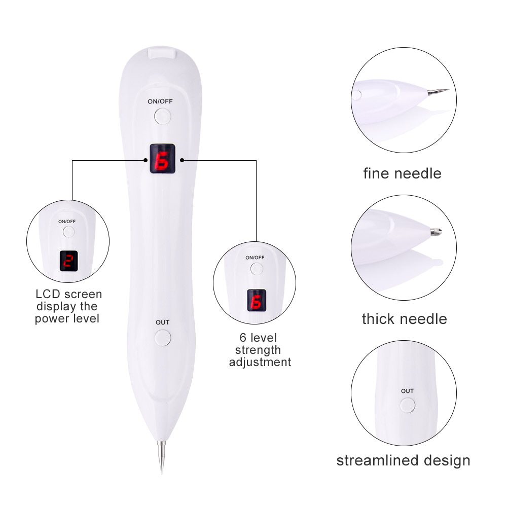 Skin Care Laser Mole Tattoo Freckle Removal Pen LCD Sweep Spot Mole Removing Wart Corns Dark Spot Remover Salon Beauty Machine