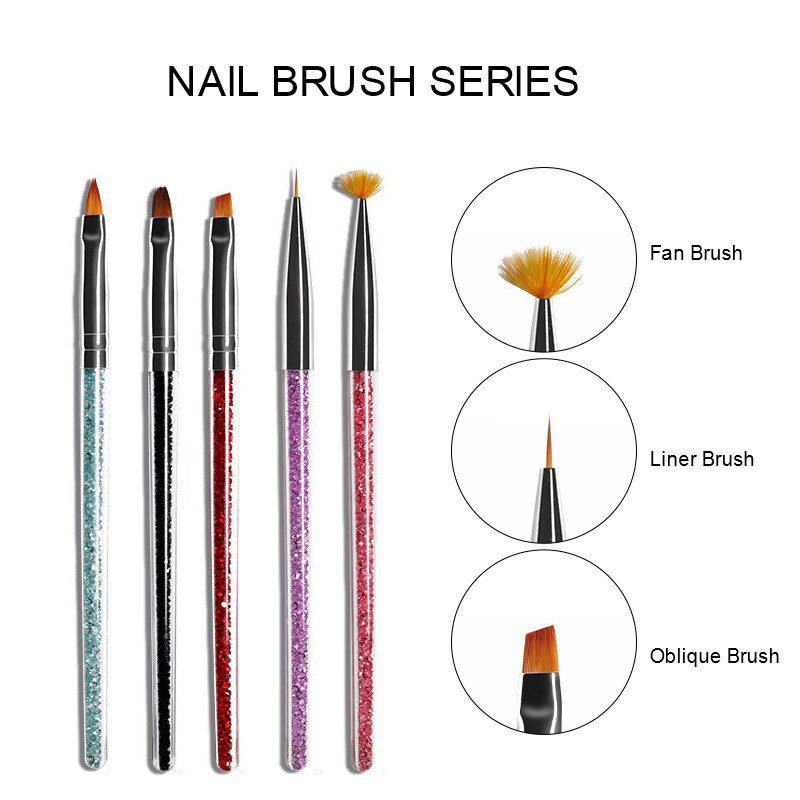 Professional Nail Art Brush Set For Manicure Rhinestone Acrylic Paint Brushes Kit UV Gel Polish Nails Lining Pen Gradient