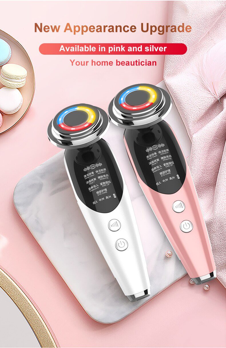 AmazeFan7in1RF&EMS Radio Mesotherapy Electroporation lifting Beauty LED Face Skin Rejuvenation Remover Wrinkle Radio Frequency