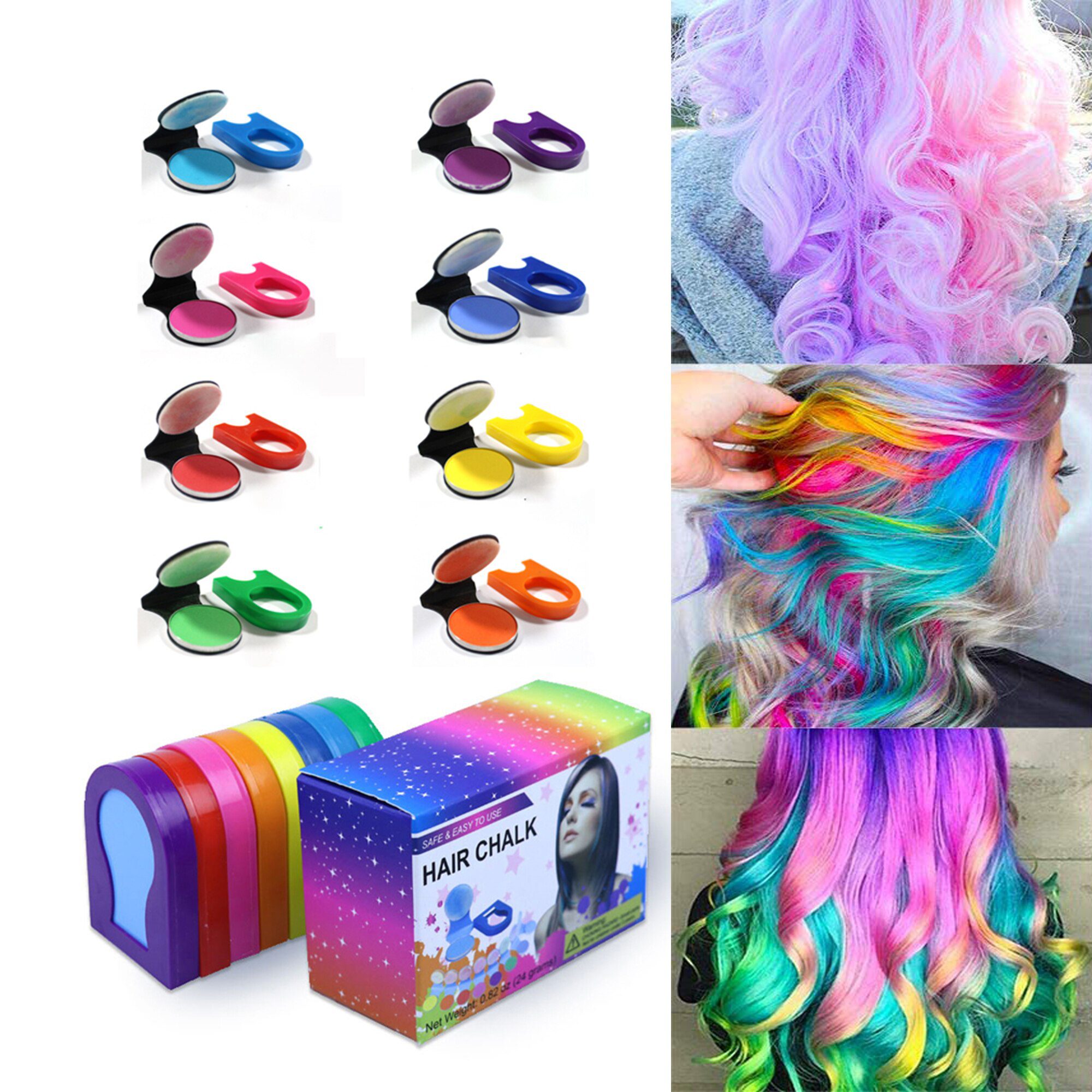 Hot 8 Colors Hair Color Portable Hair Chalk Powder DIY Temporary Pastel Hair Dye Color Paint Beauty Soft Pastels Salon Styling