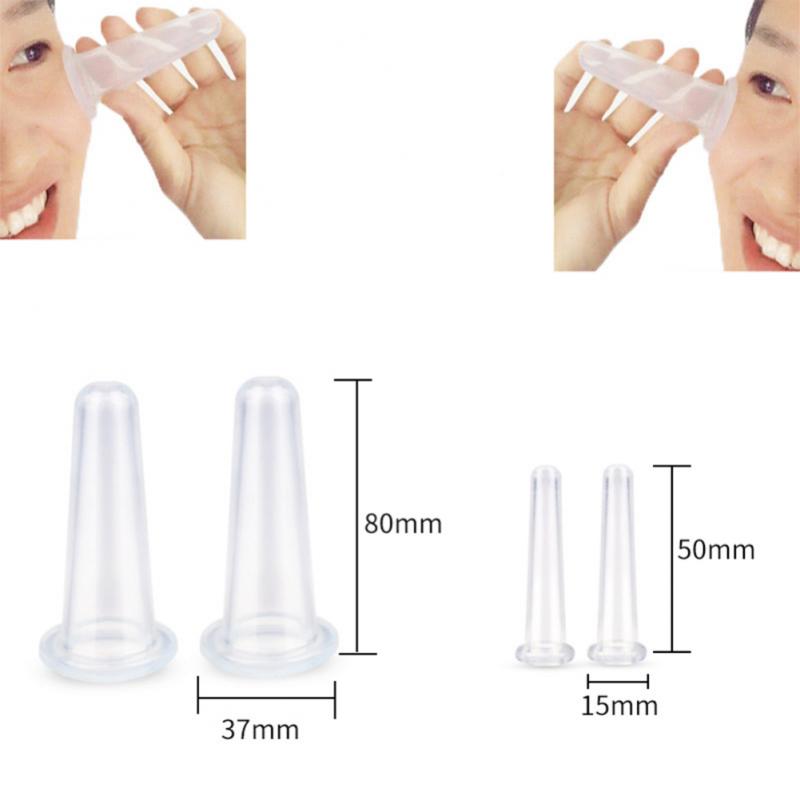 4pcs/set Jar Vacuum Cupping Cans for Massage Silicone Cupping Cup Vacuum Face Massage Cup For Face Body Unisex Durable Dropship