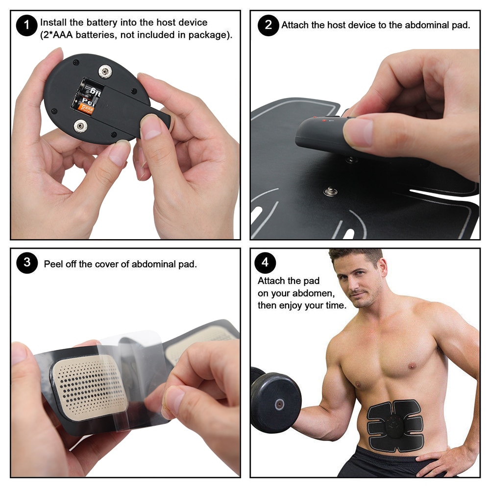 EMS Hip Muscle Stimulator ABS Abdominal Muscle Trainer Exercise Weight Loss Relaxation Body Fitness Home Gym Workout Equipment