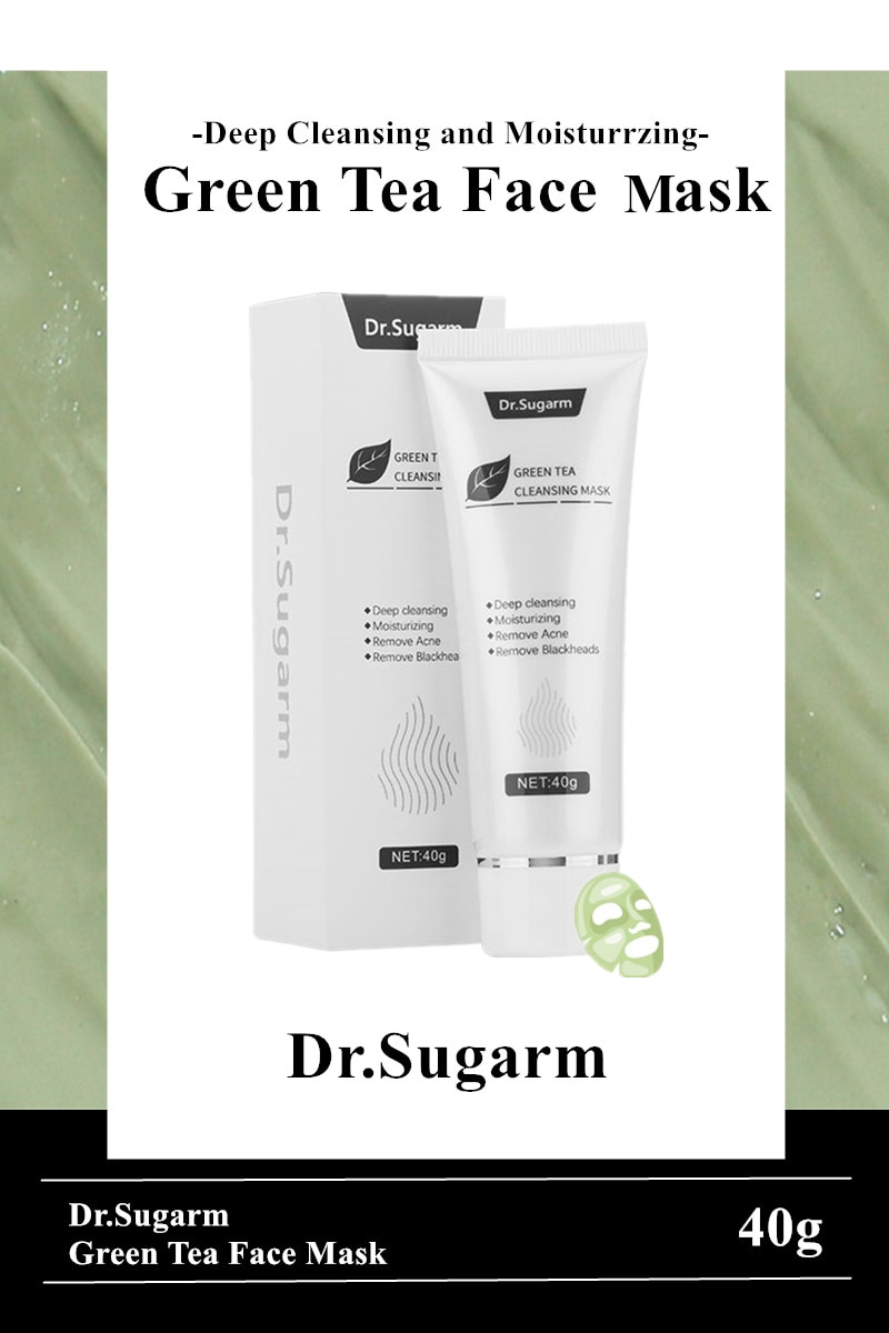 40g Dr.Sugarm Green Tea Blackhead Mask Skin Care Remove Acne Nose Deep Cleansing Pore Strip Moisturizing Peel Mask Korea
