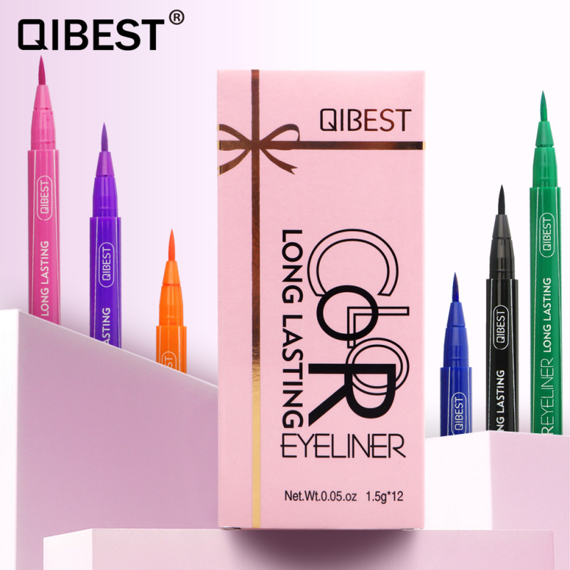 QIBEST 12 Color Waterproof Matte Eye Cosmetics Eye Liner Pencil Long Lasting not Blooming Cat Eye Charming Eye Liner PencilTSLM2