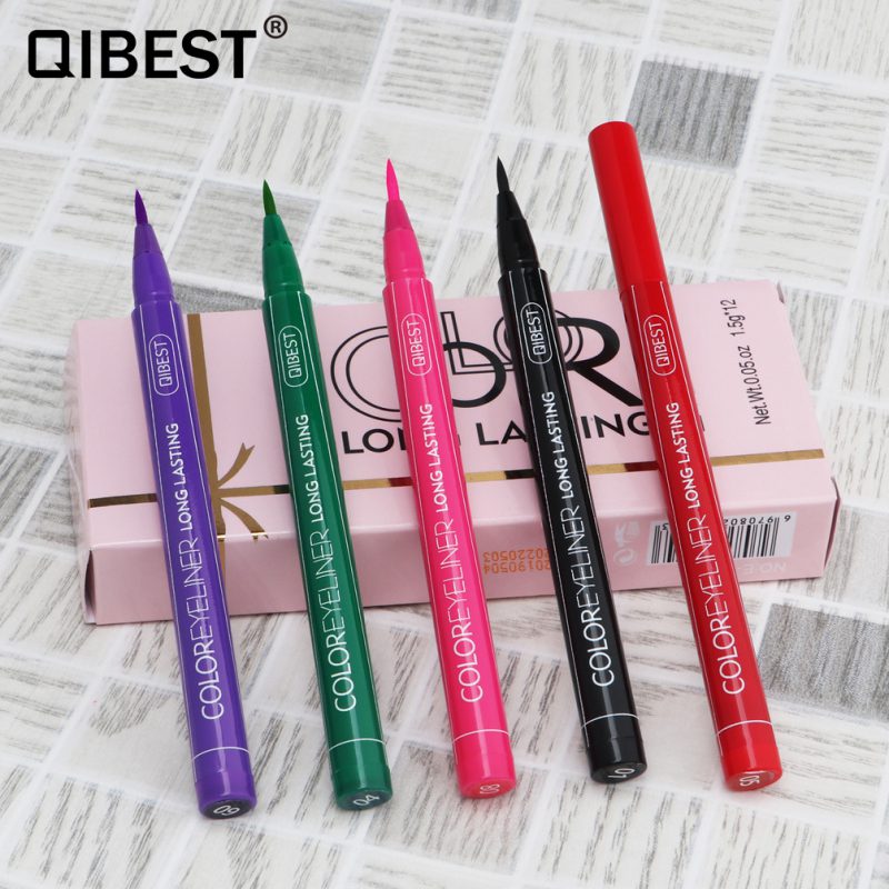 QIBEST 12 Color Waterproof Matte Eye Cosmetics Eye Liner Pencil Long Lasting not Blooming Cat Eye Charming Eye Liner PencilTSLM2