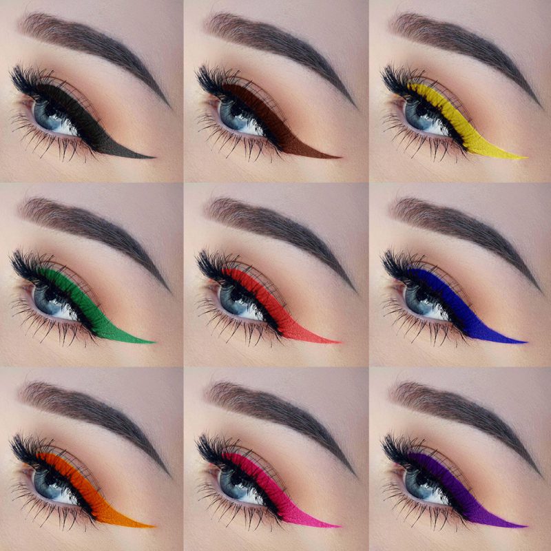 QIBEST 12 Color Waterproof Matte Eye Cosmetics Eye Liner Pencil Long Lasting not Blooming Cat Eye Charming Eye Liner PencilTSLM2