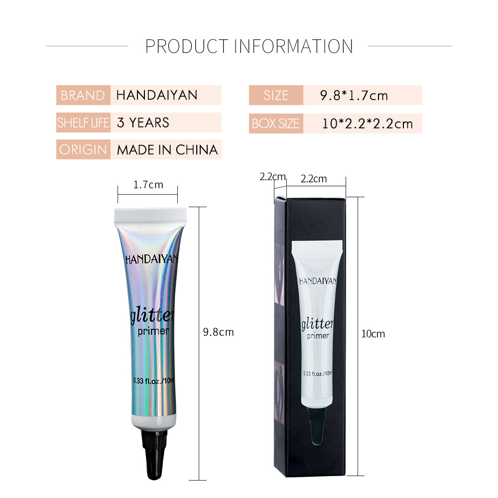 HANDAIYAN Glitter Primer Sequined Primer Eye Makeup Cream Waterproof Sequin Glitter Eyeshadow Glue Korean Cosmetics TSLM2