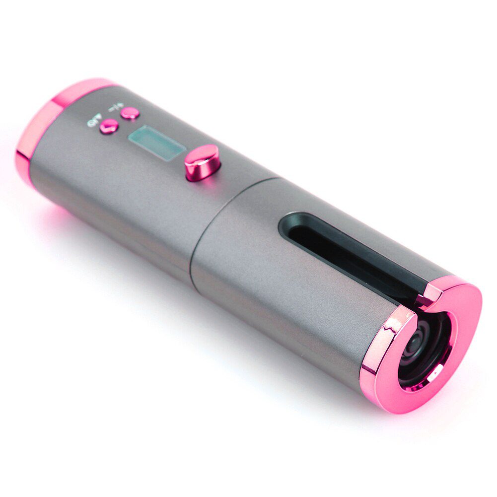 Portable Wireless Automatic Curling Iron Hair Curler USB Rechargeable for LCD Display Curly Machine with 1 Comb+2pc Clips