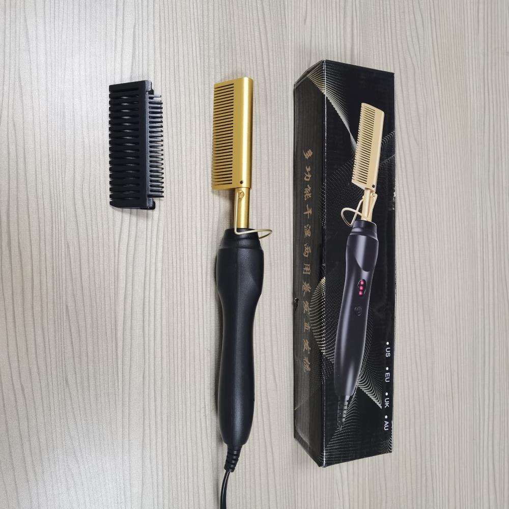 Hair Straightener Hot Heating Smooth Iron Comb Straightening Brush Multi-Function Corrugation Curling Iron Hair Curler Comb