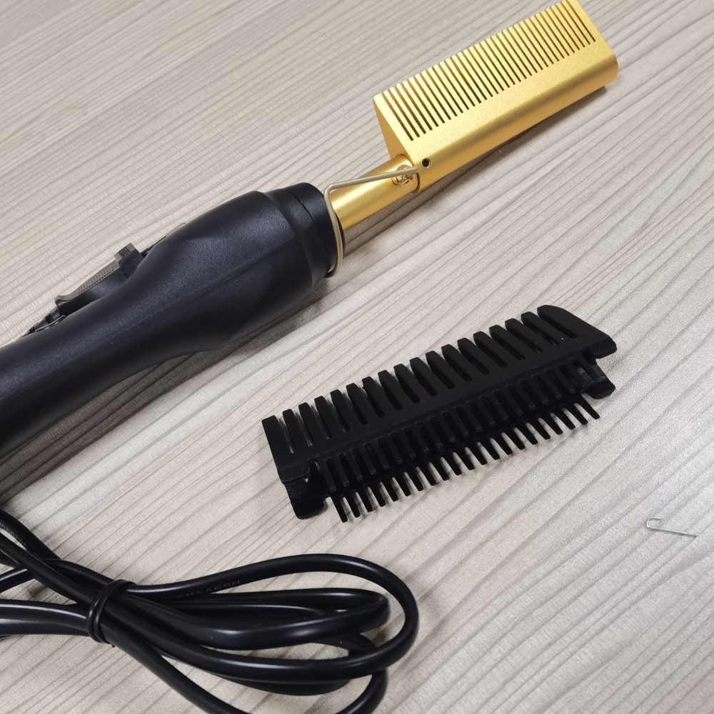 Hair Straightener Hot Heating Smooth Iron Comb Straightening Brush Multi-Function Corrugation Curling Iron Hair Curler Comb