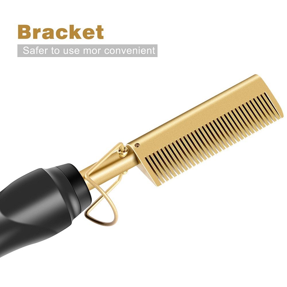 Hair Straightener Hot Heating Smooth Iron Comb Straightening Brush Multi-Function Corrugation Curling Iron Hair Curler Comb