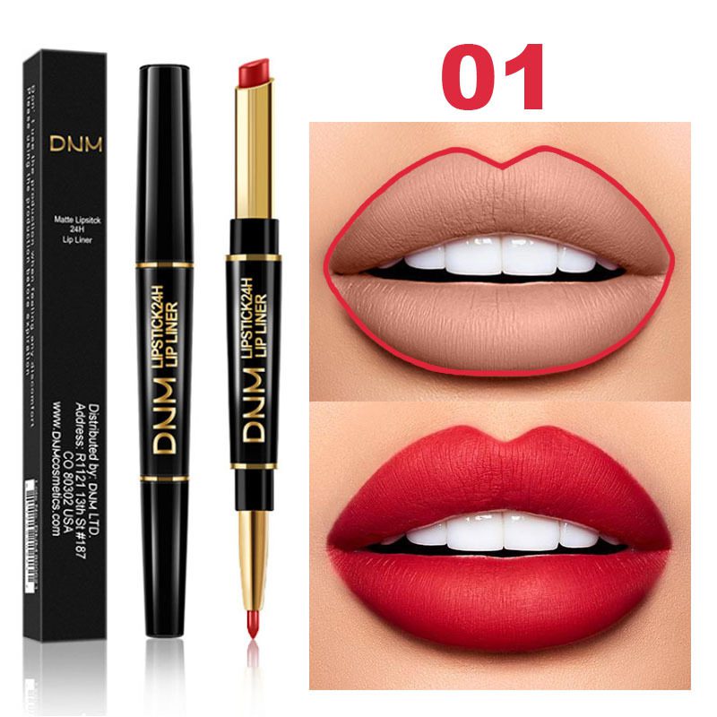 12 Colors Long-lasting Lip Liner Matte Lipsticks Double Head Lip Pencil Waterproof Moisturizing Makeup Contour Cosmetics TSLM2