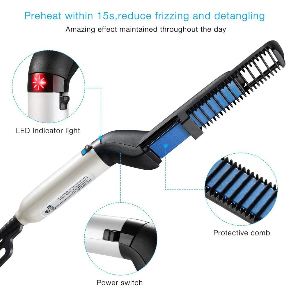 Men Beard Straightener Drop-shipping Fulfillment Hair Straightening Flat Iron Multifunctional Quick Hair Styler Ship from USA