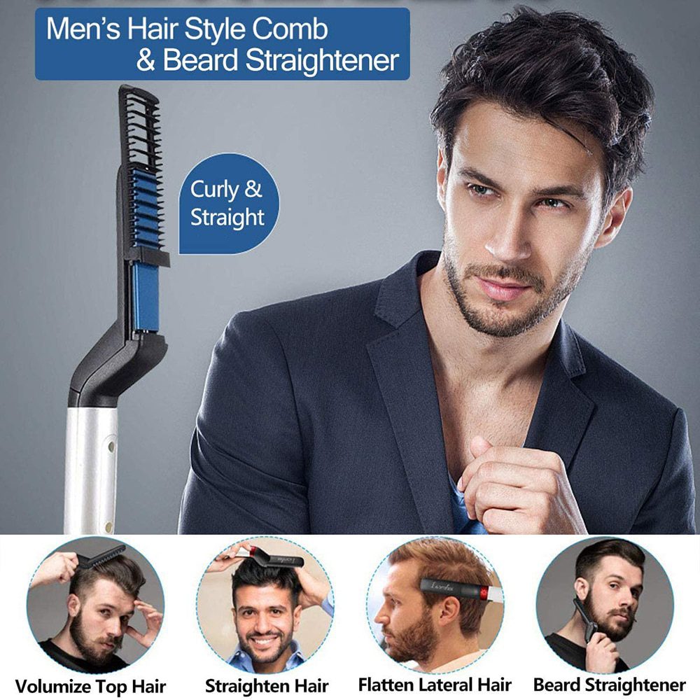 Men Beard Straightener Drop-shipping Fulfillment Hair Straightening Flat Iron Multifunctional Quick Hair Styler Ship from USA
