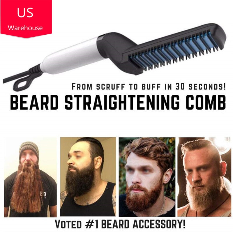 Men Beard Straightener Drop-shipping Fulfillment Hair Straightening Flat Iron Multifunctional Quick Hair Styler Ship from USA