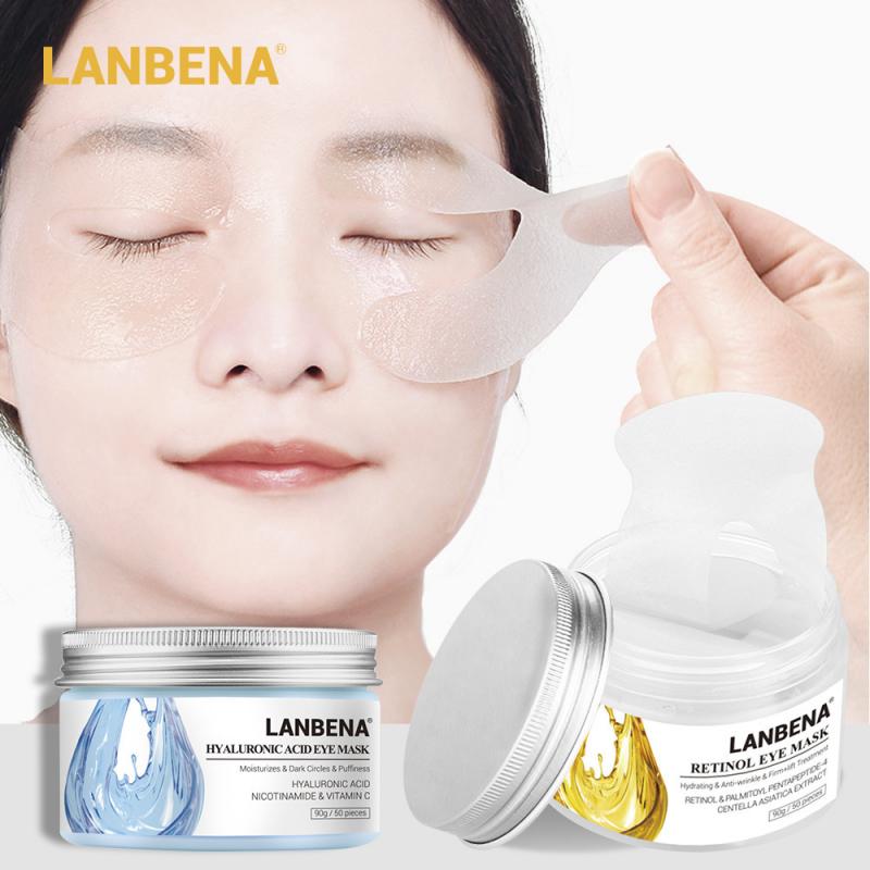 LANBENA Hyaluronic Acid Eye Mask 50pcs/box Moisturizing Retinol Eye Patches Anti-Aging/Puffiness Dark Circle Eyes Gel TSLM1