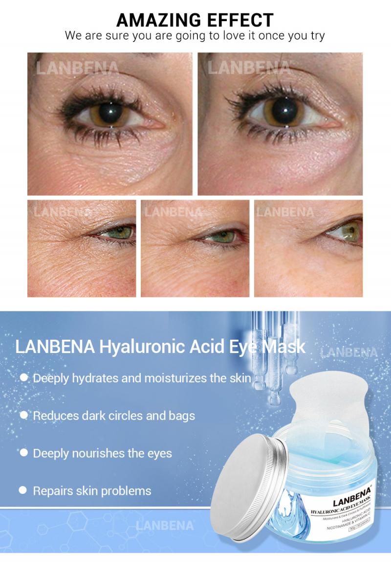 LANBENA Hyaluronic Acid Eye Mask 50pcs/box Moisturizing Retinol Eye Patches Anti-Aging/Puffiness Dark Circle Eyes Gel TSLM1