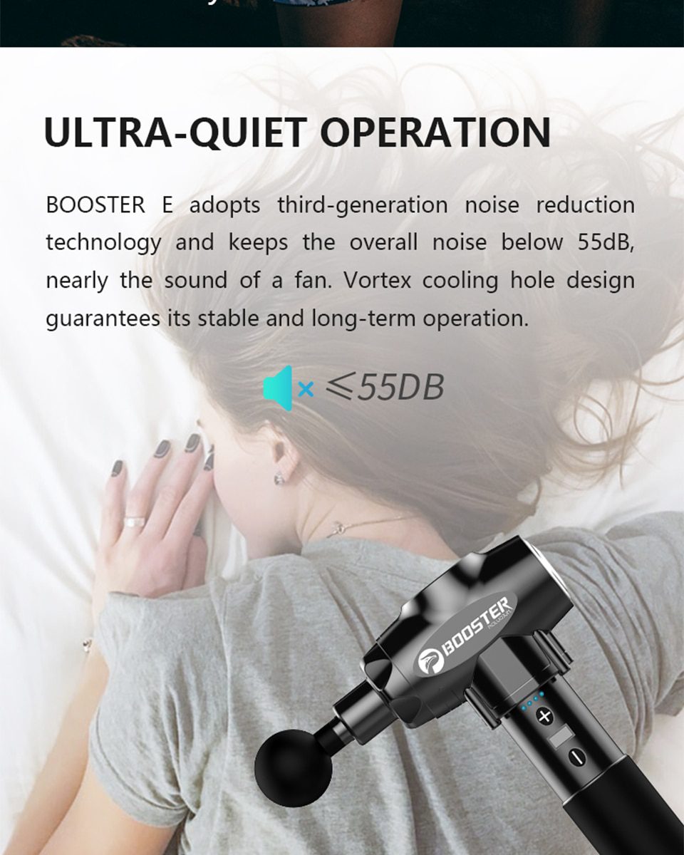 Booster E Massage Gun Deep Tissue Massager Therapy Body Muscle Stimulation Pain Relief for EMS Pain Relaxation Fitness Shaping