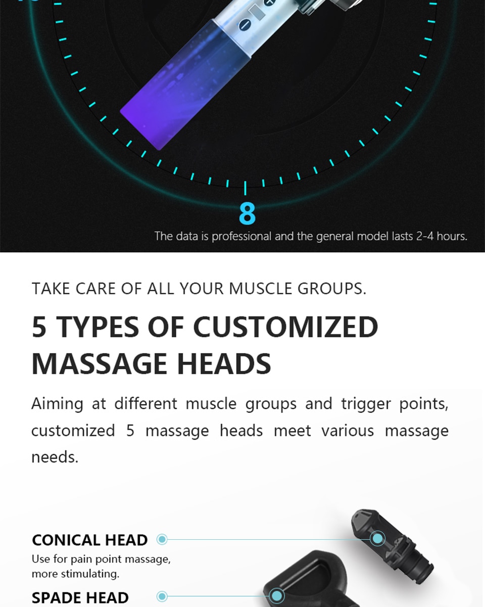 Booster E Massage Gun Deep Tissue Massager Therapy Body Muscle Stimulation Pain Relief for EMS Pain Relaxation Fitness Shaping