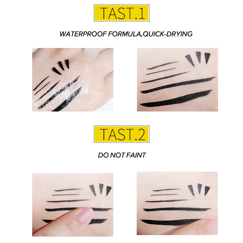 Double-head Waterproof Liquid Eyeliner Quick Drying Non-blooming Stamp Liner Pen 2 In 1 Long Lasting Eye Makeup Cosmetics TSLM1