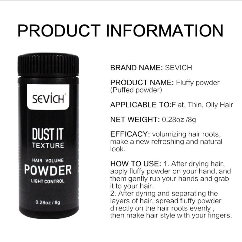 Sevich 8g Unisex Hairspray Best Dust It Hair Powder Mattifying Powder Finalize The Hair Design Styling Gel