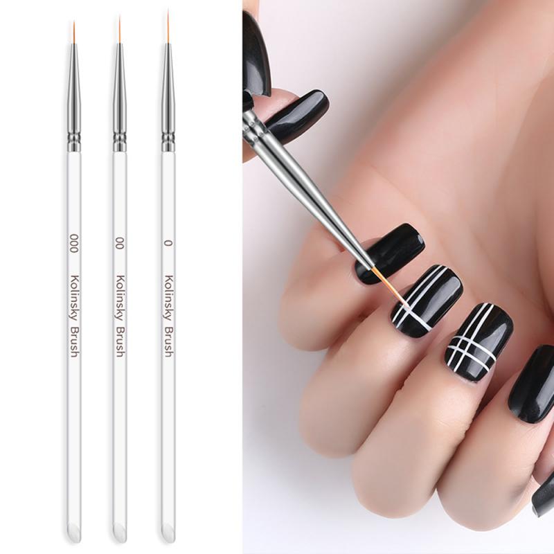 3Pcs/Set Nail Art Drawing Pen Hook Flower Carving Nail Pen Beauty Makeup Manicure Tool New Women Dropshipping TSLM1