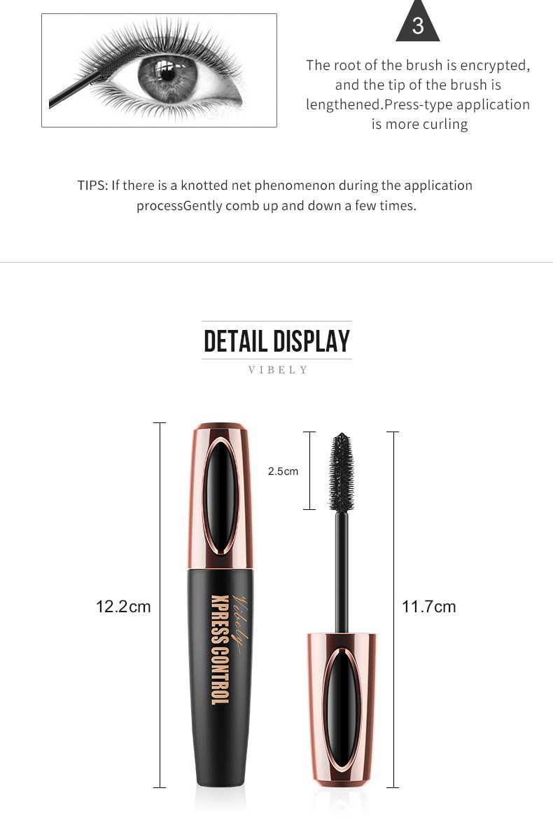 4D Mascara Waterproof Silk Mascara Makeup Eyelash Thick Curly 3D Three-dimensional Eyelash Professional Cosmetic VIP