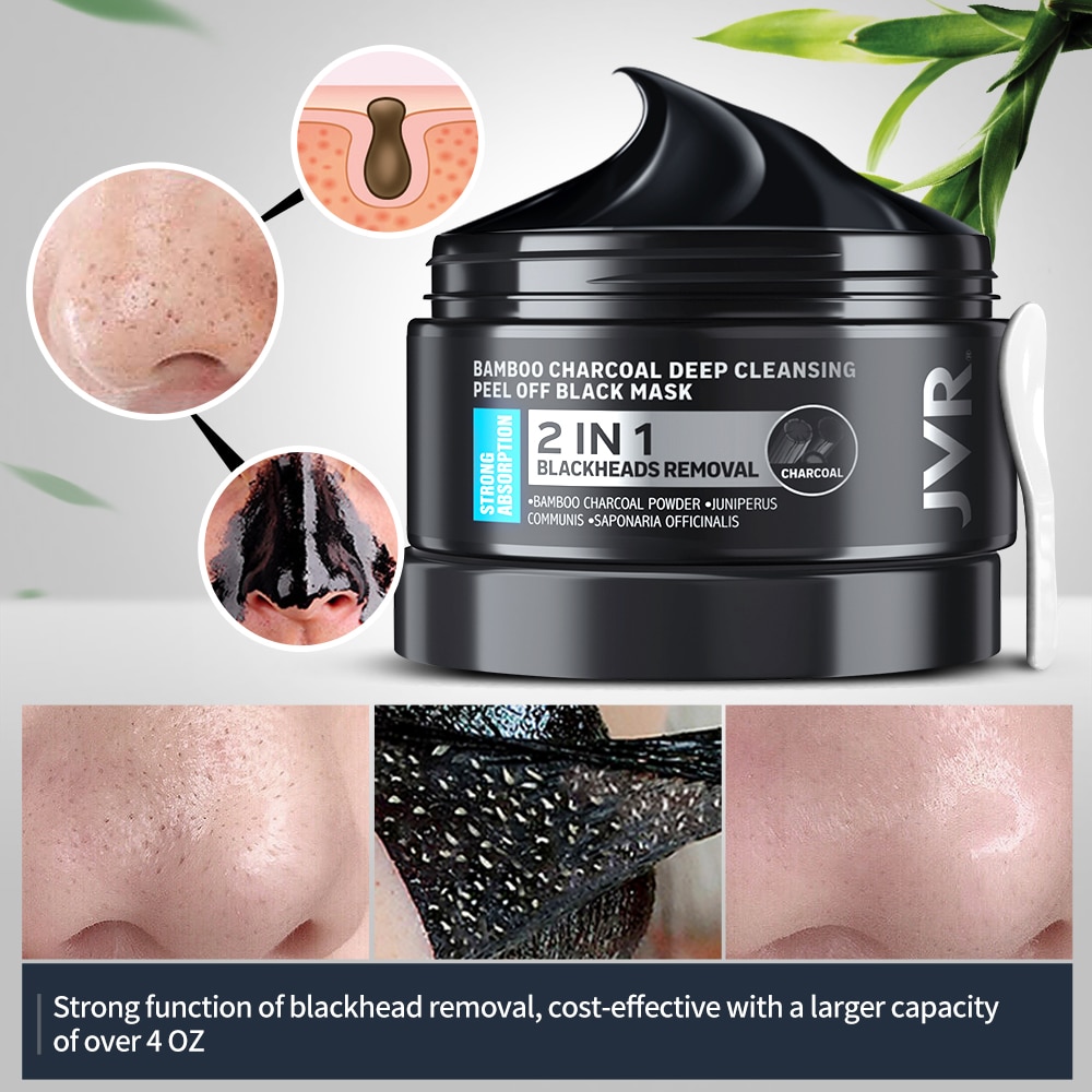 Blackhead Remover Mask Skin Care Bamboo Charcoal Against Black Dots Cleansing Peel Off Face Mask Pore Strip Acne Treatment 120g