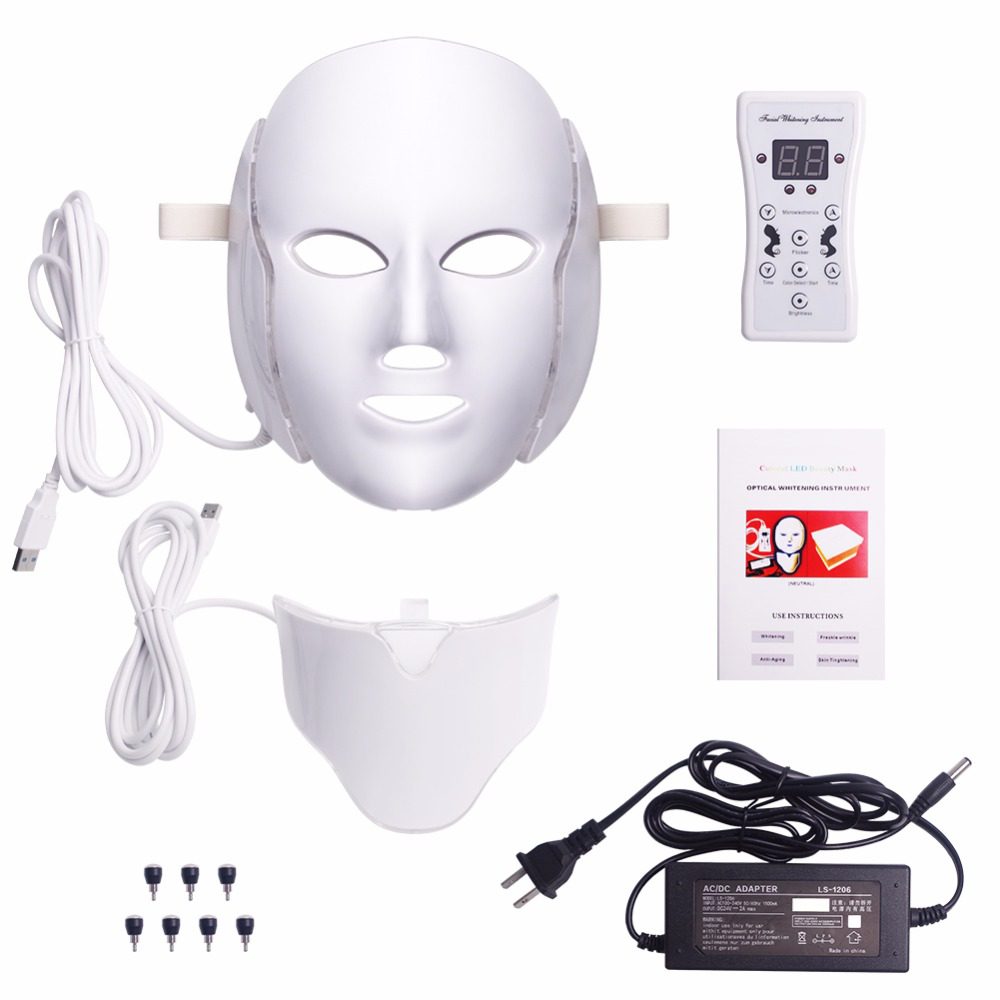 Foreverlily 7 Colors Led Facial Mask Led Korean Photon Therapy Face Mask Machine Light Therapy Acne Mask Neck Beauty Led Mask