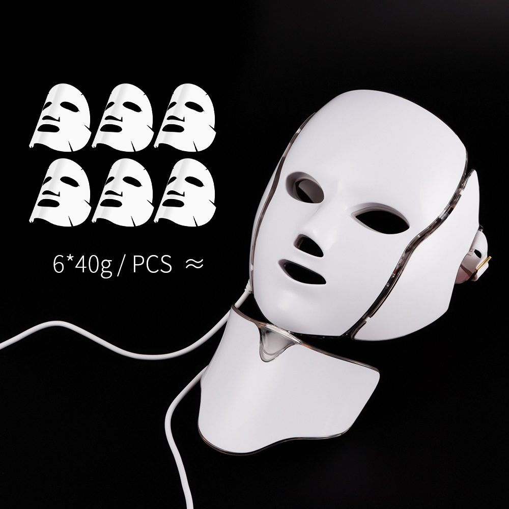 Foreverlily 7 Colors Led Facial Mask Led Korean Photon Therapy Face Mask Machine Light Therapy Acne Mask Neck Beauty Led Mask