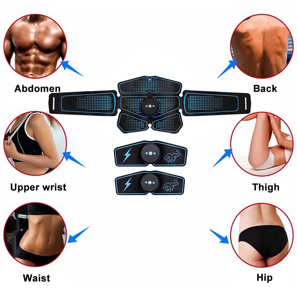 Electric Abdominal Muscle Stimulator Slimming Massage Unisex Trainer EMS Exercise Muscle Body Training