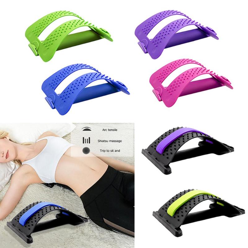 1pc Back Stretch Equipment Massager Massageador Magic Stretcher Fitness Lumbar Support Relaxation Spine Pain Relief Dropshipping