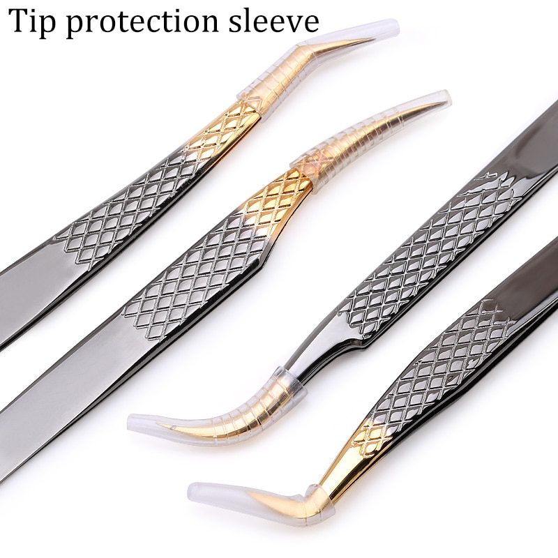 Professional Eyelashes Tweezers For Lashes Extension Nipper Stainless Steel High Precision Eyelash Extension Tweezers Set