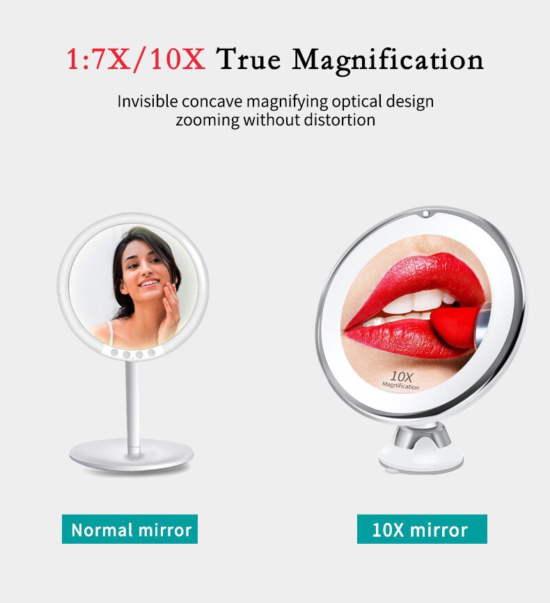 Makeup Vanity Mirror With 10X Lights LED Magnifying Cosmetic Mirror Light Magnification Make up Mirrors VIP Link Dropshipping