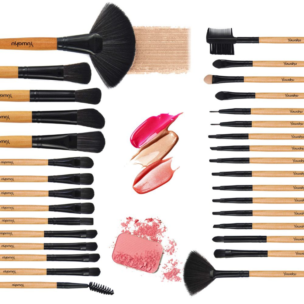 Yuwaku Professional 32Pcs/Set Makeup Brush Foundation Eye Shadows Lipsticks Powder Make Up Brushes Tool Bag Pincel Maquiagem Kit