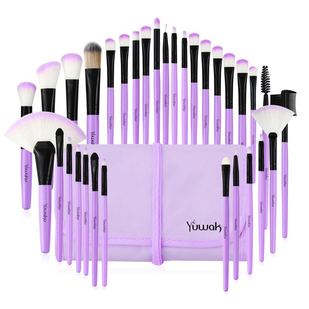 Yuwaku Professional 32Pcs/Set Makeup Brush Foundation Eye Shadows Lipsticks Powder Make Up Brushes Tool Bag Pincel Maquiagem Kit