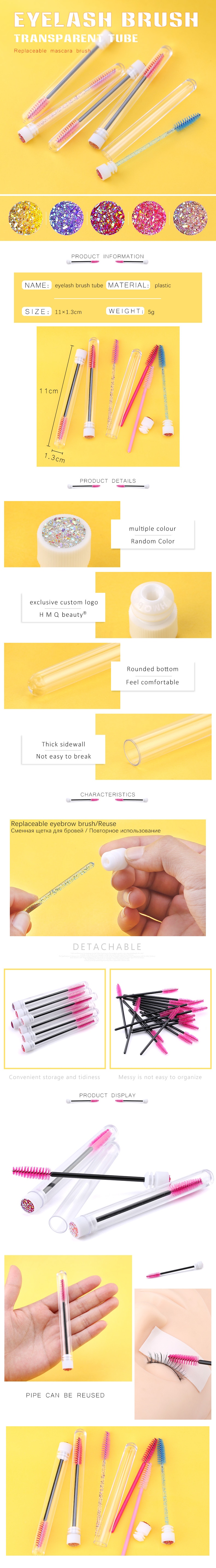 NEW Eyelash Extender Disposable Eyebrow Brush Separate Tube Design Charming Diamond Bottom Mascara Stick Applicator