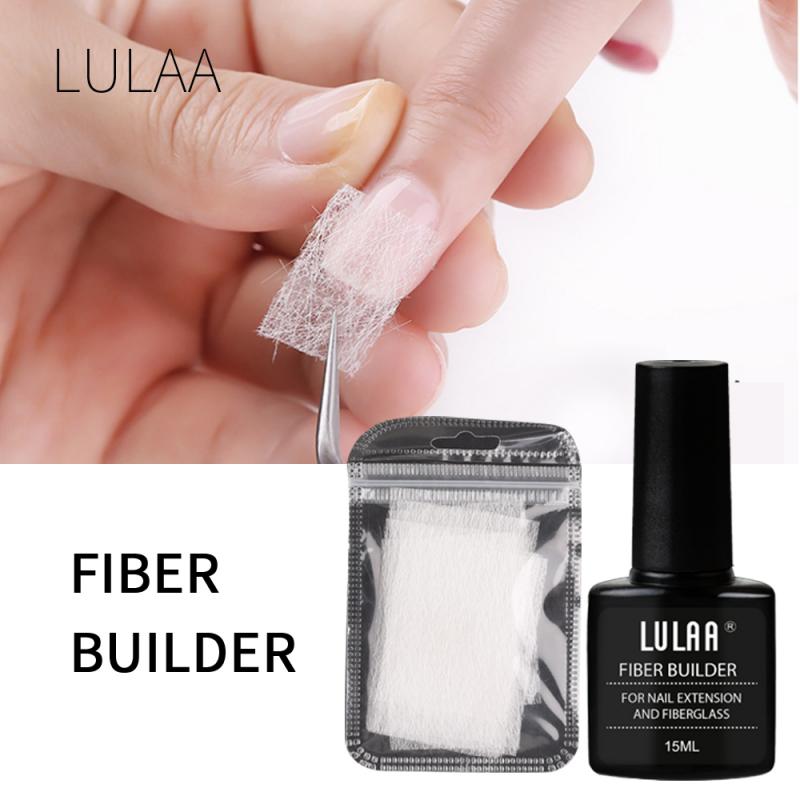 20/10Pcs Nail Fiberglass Silk Nails Wrap Nail Extension Fiber Glass With 15ml UV Fiber Builder Glue Gel Nail Art Tools Kit TSLM1