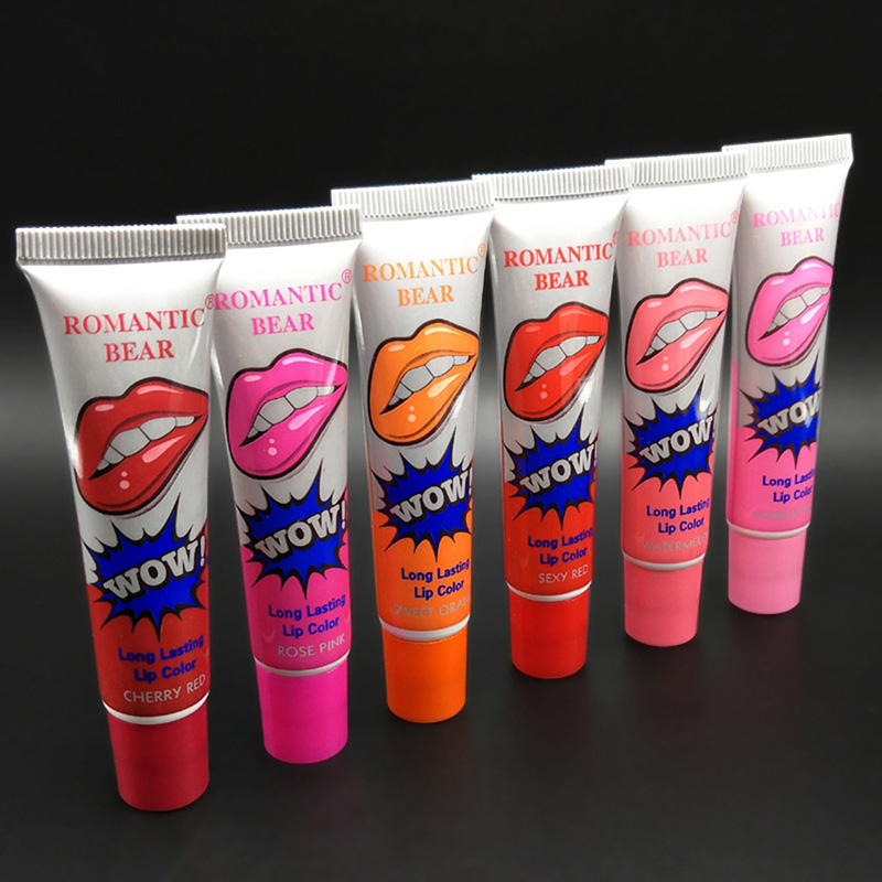 2020 Sexy 1PCS Amazing 6 Colors Waterproof Liquid Makeup Lip Stick Long Lasting Lipstick Tint Tear Pull Lip Gloss Lipgolss TSLM1