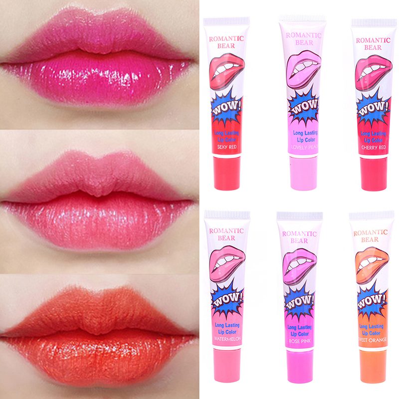 2020 Sexy 1PCS Amazing 6 Colors Waterproof Liquid Makeup Lip Stick Long Lasting Lipstick Tint Tear Pull Lip Gloss Lipgolss TSLM1