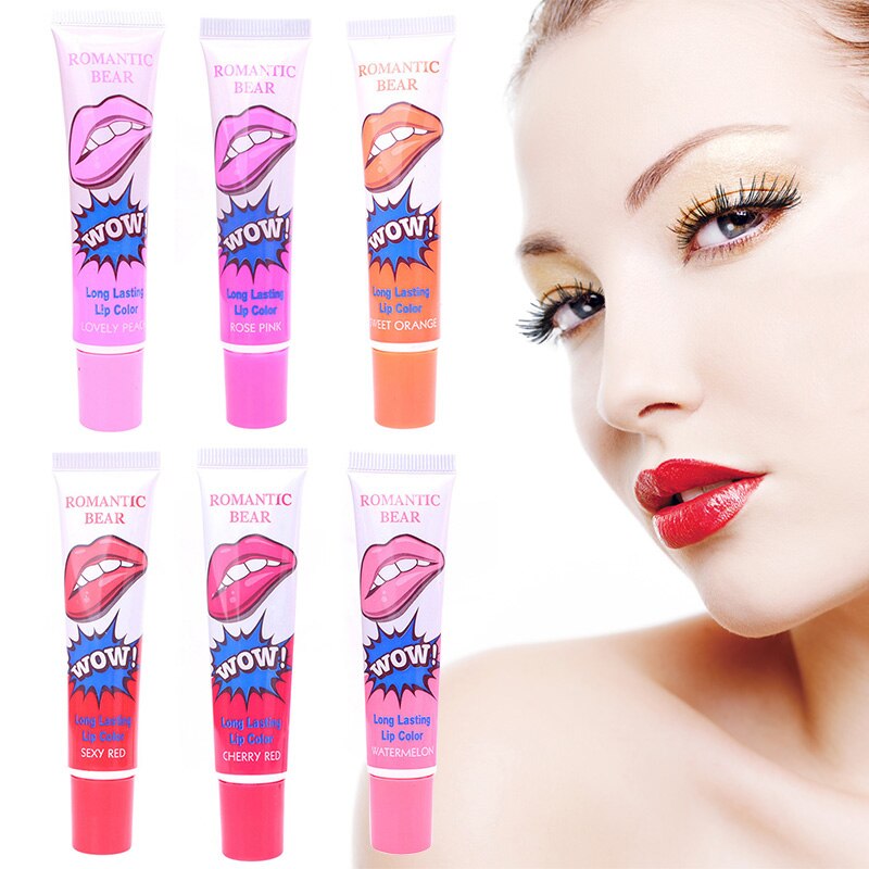 2020 Sexy 1PCS Amazing 6 Colors Waterproof Liquid Makeup Lip Stick Long Lasting Lipstick Tint Tear Pull Lip Gloss Lipgolss TSLM1