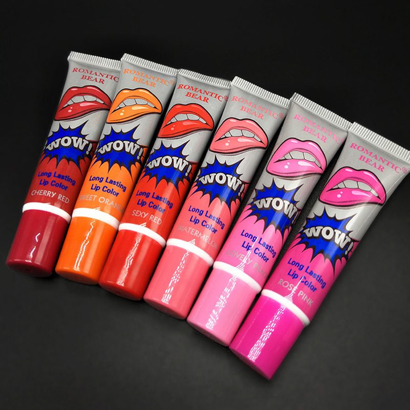 2020 Sexy 1PCS Amazing 6 Colors Waterproof Liquid Makeup Lip Stick Long Lasting Lipstick Tint Tear Pull Lip Gloss Lipgolss TSLM1