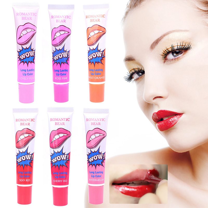 2020 Sexy 1PCS Amazing 6 Colors Waterproof Liquid Makeup Lip Stick Long Lasting Lipstick Tint Tear Pull Lip Gloss Lipgolss TSLM1