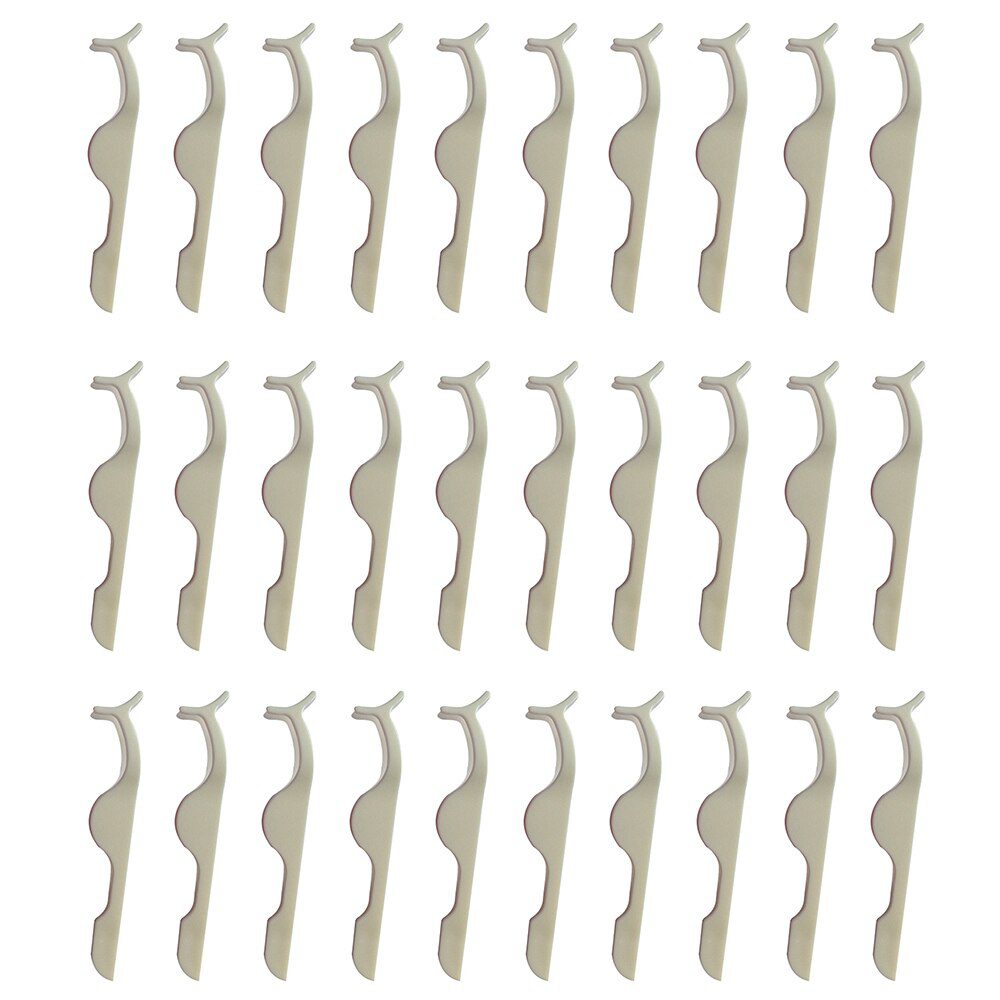 30PCS False Eyelash Tweezers False Eyelashes Applicator Eyelash Extension Curler Nipper Auxiliary Clamp Makeup Forceps Tools