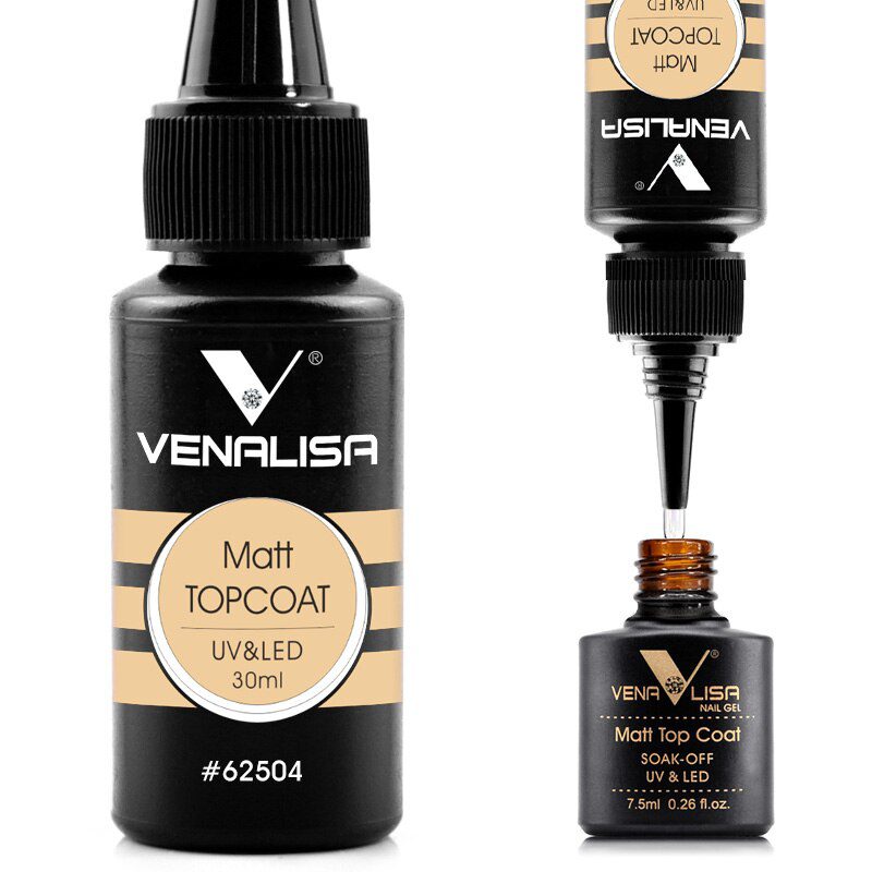 Venalisa Brand 30ml Super Quality Nail Art Soak Off UV/LED No Wipe Top Coat Base Coat Without Sticky Layer Matt Tempered TopCoat